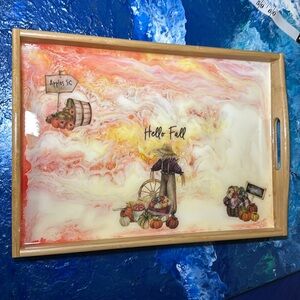 LG SERVING TRAY  Autumn Harvest Sturdy and food safe. Handles